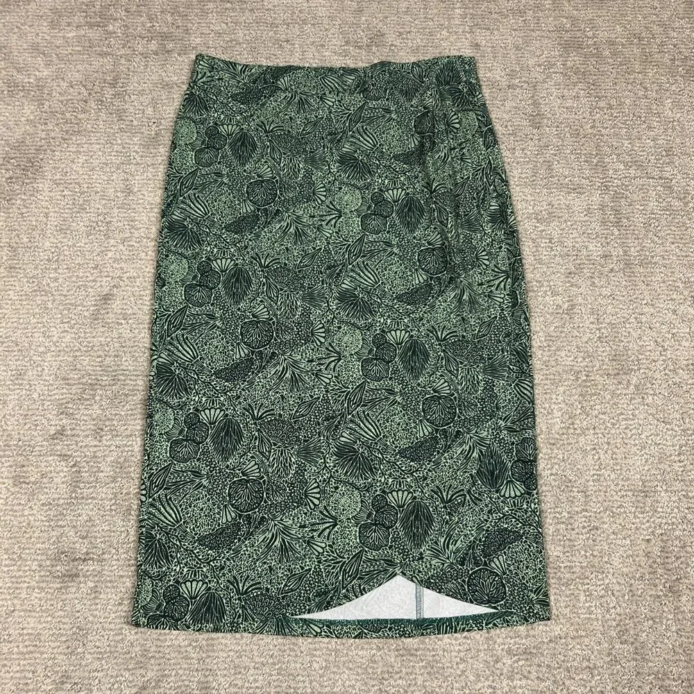 RipSkirt Hawaii Wrap Skirt Womens Medium Green Floral Length 4 Adjustable Beach